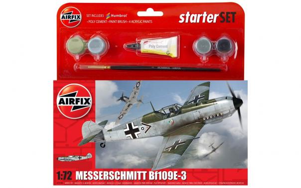 1:72 Messerschmitt Bf109E-3 Gift Set Airfix Model Kit: A55106 - Image 1