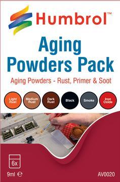 Humbrol Aging Powders Pack (rust, primer & soot) AV0020 - Image 1
