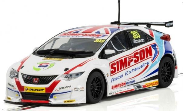 Scalextric C3915AE - BTCC Honda Civic Type R (British Touring Car Championship 2017 Matt Simpson No.303) Autograph Special Edition Slot Car - Image 1