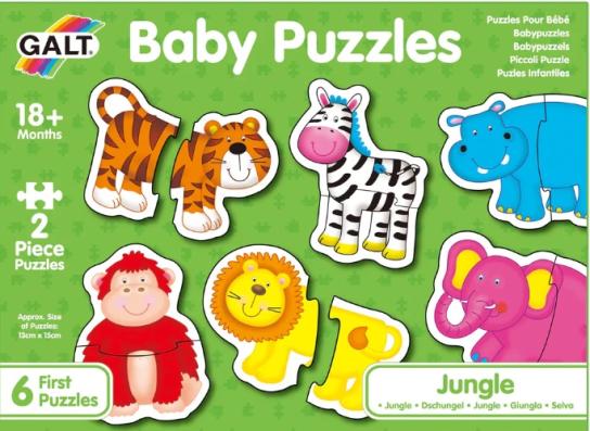 GALT 2 Piece Baby Jigsaw Puzzle - Jungle (Contains 6 Puzzles) - Image 1