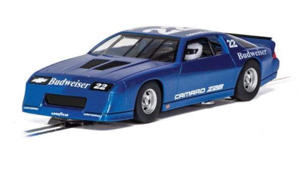 Scalextric C4145 - Chevrolet Camaro IROC-Z Blue Slot Car - Image 1