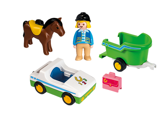 Playmobil 1 2 3 70181 - Car With Horse Trailer - Image 2