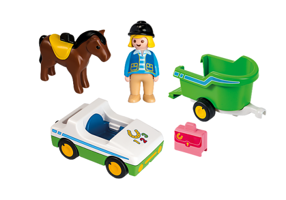 Buy Playmobil 1 2 3 70181 Car With Horse Trailer BD Price