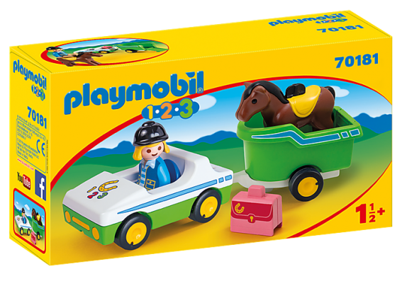 Buy Playmobil 1 2 3 70181 Car With Horse Trailer BD Price