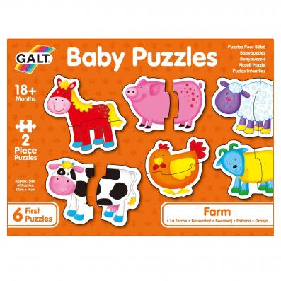 Galt 2 Piece Baby Jigsaw Puzzle - Farm (Contains 6 Puzzles) - Image 1