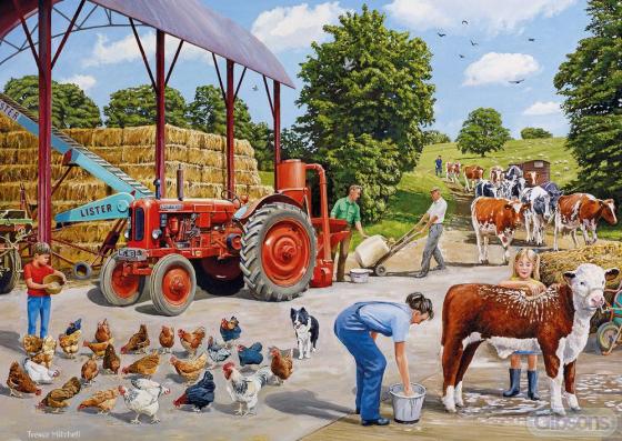 500 Piece - Busy Farmyard Gibsons Jigsaw Puzzle G3136 - Image 2