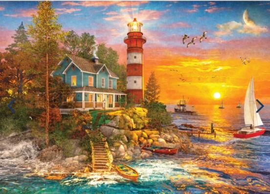 500 Piece - Lighthouse Island Gibsons Jigsaw Puzzle G3147 - Image 1