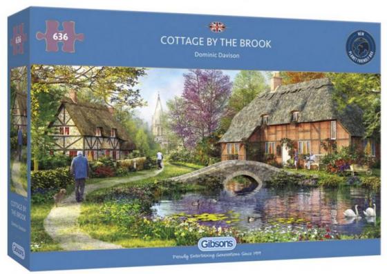 636 Piece - Cottage By The Brook Gibsons Jigsaw Puzzle G4050 - Image 1