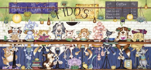 636 Piece - Fido's Coffee Bar Gibsons Jigsaw Puzzle G4049 - Image 1