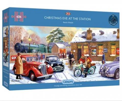 636 Piece - Christmas Eve At The Station Gibsons Jigsaw Puzzle G4051 - Image 2