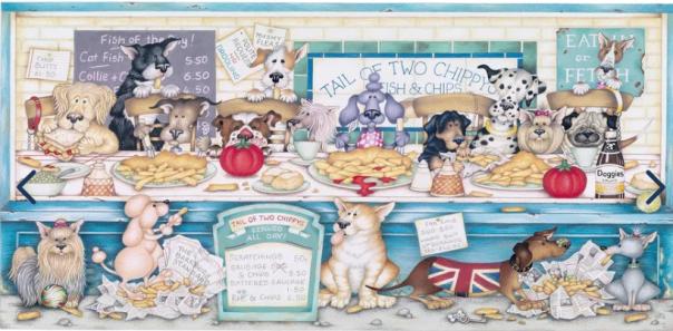 636 Piece - Tail Of Two Chippys Gibsons Jigsaw Puzzle G4055 - Image 1