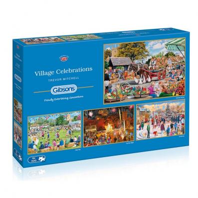 4 x 500 Piece - Village Celebrations Gibsons Jigsaw Puzzle G5051 - Image 1