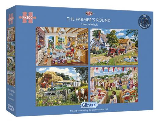 4 x 500 Piece - The Farmer's Round Gibsons Jigsaw Puzzle G5055 - Image 1