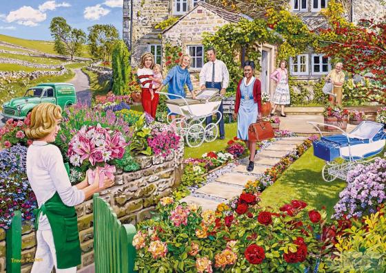 4 x 500 Piece - The Florist's Round Gibsons Jigsaw Puzzle G5058 - Image 3