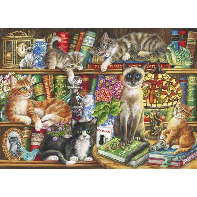 1000 Piece - Puss In Books Gibsons Jigsaw Puzzle G6147 - Image 1