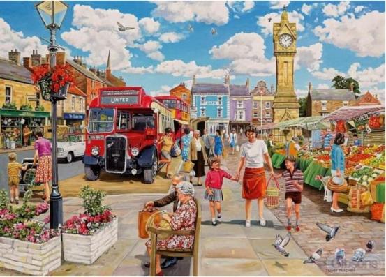 1000 Piece - Clocktower Market Gibsons Jigsaw Puzzle G6321 - Image 2