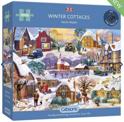 1000 Piece - Winter Cottages GIbsons Jigsaw Puzzle G6326 - Image 1