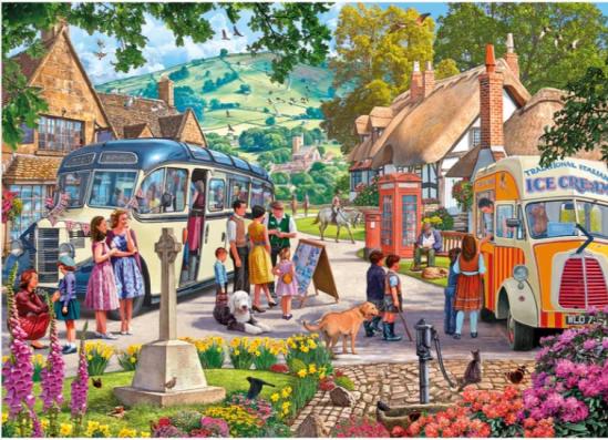 1000 Piece - Boarding The Bus Gibsons Jigsaw Puzzle G6353 - Image 1