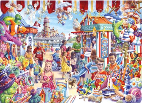 1000 Piece - Seaside Souvenirs Gibsons Jigsaw Puzzle G6358 - Image 1