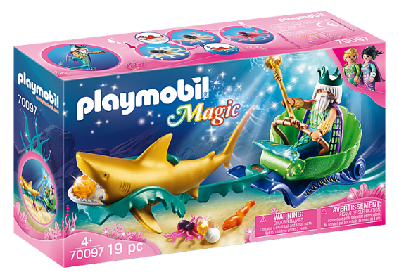 Playmobil 70097 - King of the Sea with Shark Carriage - Image 1