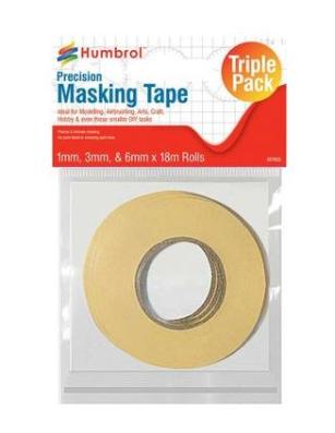 Humbrol Precision Masking Tape Set (1mm 3mm,6mm, x 18m Rolls) AG5110 - Image 1