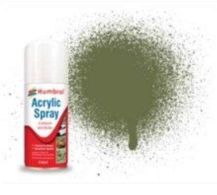 80 Grass Green Matt - 150ml Humbrol Acrylic Spray Paint - Image 1