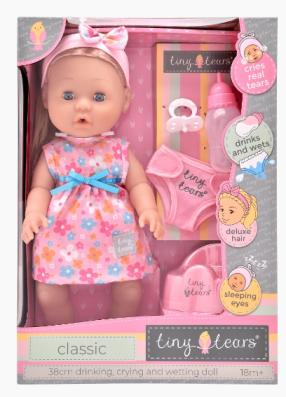 Tiny Tears Classic Crying and Wetting Doll 15″ (38cm) - Image 1