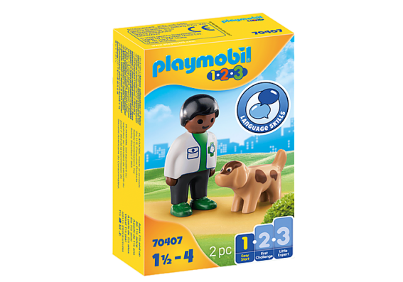 Playmobil 1 2 3... 70407 - Vet With Dog - Image 1