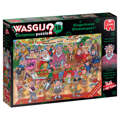 1000 Piece Wasgij Christmas 18 - Gingerbread Showstopper! (+ 1 free puzzle) Jumbo Jigsaw Puzzle - 25017 - Image 1