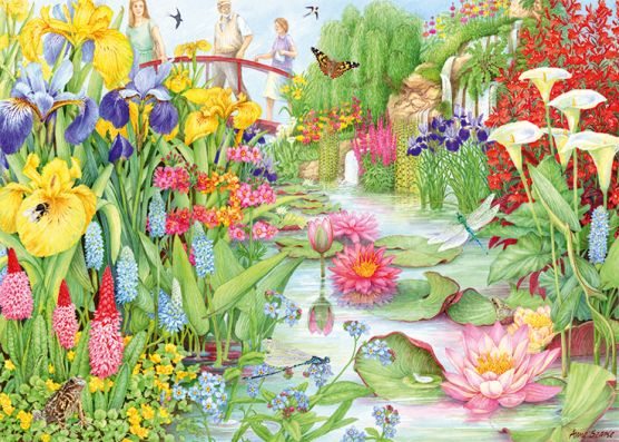 1000 Piece - Flower Show: The Water Garden Falcon Jigsaw Puzzle 11282 - Image 2